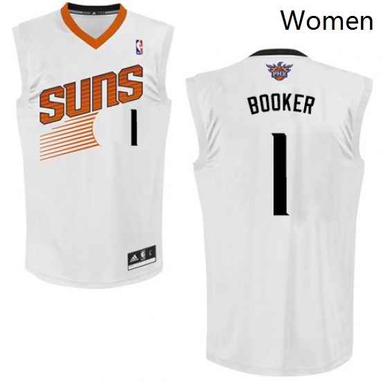 Womens Adidas Phoenix Suns 1 Devin Booker Authentic White Home NBA Jersey